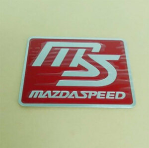 マツダスピード　MAZDA Speed 　アルミニウムステッカー　Cタイプ（レッド）　1枚