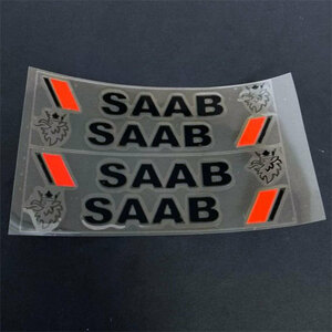 SAAB 　サーブ　ステッカー ４個組　(黒文字） 1枚