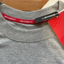 送料無料new balanceニューバランスゴルフ希少限定MENS NBロゴTシャツ吸水速乾DRY滑らか伸縮スムース軽量ライト杢Grey(お買得6)新品_画像3