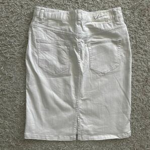 relume ホワイトデニムスカート 定価12000円 ジャーナルスタンダード レリューム タイトスカート 白 スカート デニムの画像5