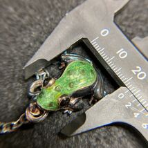シルバー カエル 蛙 925 銀製 エナメル彩色 キーホルダー 重さ約21.3g_画像9