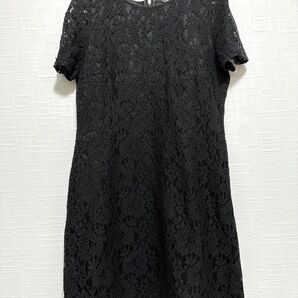 【極美品】【先取りセール中】半袖ワンピース チューニック（M）花柄総レース ブラック チュニックワンピース