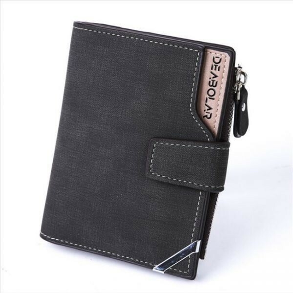 財布 【黒】内側収納 二つ折り 大容量 カード収納 メンズ PU レザー ブラック 無地 薄型 軽量 無地 ブラック