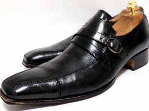 [良品] KATHARINE HAMNETT 25.5㎝　ビジネスシューズ スワールトゥ　ブラック　高級靴　本革　フォーマル　紳士靴　メンズ　送料無料！