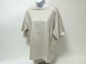 送料無料 BALENCIAGA バレンシアガ WARDROBE Tシャツ 半袖 ロゴ ベージュ コットン ユニセックス XS 612966