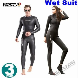  wet suit 3mm men's lady's surfing full suit back Zip neoprene diving fishing 