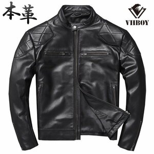  original leather jacket autumn winter sheep leather rider's jacket bike wear men's leather jacket lai DIN g jacket outer ram leather ja