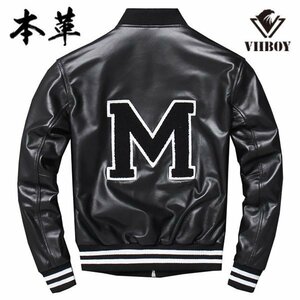  original leather jacket autumn winter sheep leather rider's jacket bike wear men's leather jacket lai DIN g jacket outer ram leather ja