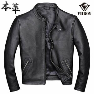  original leather jacket autumn winter sheep leather rider's jacket bike wear men's leather jacket lai DIN g jacket outer ram leather ja