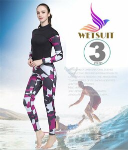  wet suit 3mm lady's surfing full suit back Zip neoprene diving fishing 