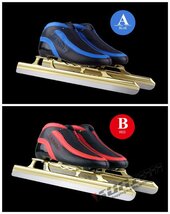 スピードスケート靴 スケート 靴 フィギュアスケート フィギュア シューズ 固定式 エッジカバー付き 研磨済み サイズ調整可能 ギ_画像2
