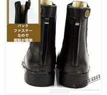 乗馬用品 乗馬ブーツ 合成皮革 ブーツ ショットブーツブラック 馬具タウンユースブーツ 乗馬用 乗馬靴 男女兼用ジュニア_画像6