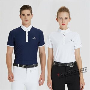  horse riding supplies horse riding wear short sleeves shirt show shirt horse riding for polo-shirt man and woman use competition for competition harness horse horse riding for spring summer 