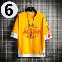 バイクウエア Tシャツ メンズ 半袖 ロゴ プリント クルーネック ティーシャツ 大きいサイズ トップス ロゴT 綿 おしゃれ_画像7