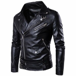 PU jacket bike leather jacket jacket men's .. collar bike wear rider's jacket . windshield cold stylish 