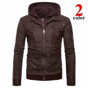 PU Jacke Bike Leather Jean Jacket Мужчины стоят воротничка велосипедные гонщики