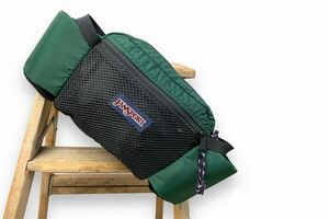 90s Vintage JANSPORT Jean спорт держатель для бутылки имеется "губа" Stop нейлон поясная сумка зеленый × затемненный дверь сумка h23171