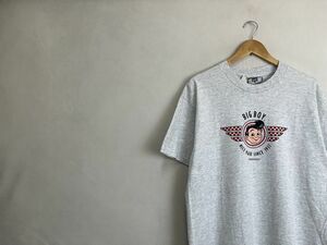 デッドストック品グッドプリントUSA製90sビンテージLee半袖クルーネックプリントTシャツLグレーBIGBOYビッグボーイアメカジキャラ物nr23964