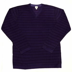 【アルマーニコレッツォーニ】本物 ARMANI COLLEZIONI 長袖Tシャツ Vネック ニット セーター トップス サイズ54 ウール100% 男性用 メンズ