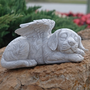 犬の天使 像 オブジェエクステリア屋外置物インテリア雑貨飾りドッグエンジェル庭園庭オーナメントメモリアルペット彫刻小物フィギュア