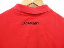 JACK BUNNY ジャックバニー 半袖ポロシャツ ロゴ 赤ピンク系 レディース Mサイズ2 ゴルフウェア ■管理番号L27228SSA230818-50_画像4