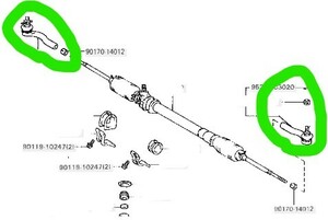 《希少/新品純正/送料無料》 トヨタ MR2 SW20 フロント タイロッドエンド 左右セット/TOYOTA Genuine Front Tie Rod End, Left/Right set 