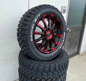 215/65R16 ハイエース レジアスエース タイヤホイールセット 16インチ 車検対応/バン適合規格 マッドスター ラジアル MT BD12 レッド系