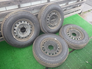 ハイエース 200系 15インチ ホイール タイヤ 4本 15x6J 139.7 YOKOHAMA BluEarth-VAN RY55 195/80R15 107/105N LT 2022年製