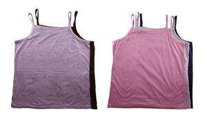 SI7332# new goods .... cotton . easy camisole 5 sheets set strap simple plain 4L size purple pink gray navy black 
