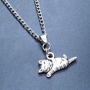  antique silver .... cat. pendant * necklace simple compact length adjustment possible stainless steel possible 