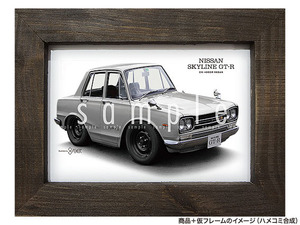 * car illustration 059 is possible to choose 3 color [ Nissan Hakosuka GT-R 4-door A] Skyline C10 old car cheap postage 