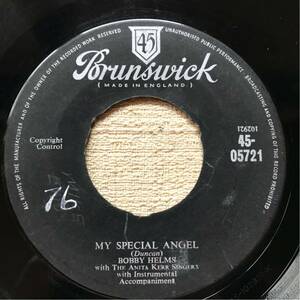 BOBBY HELMS UK Orig 7inch MY SPECIAL ANGEL