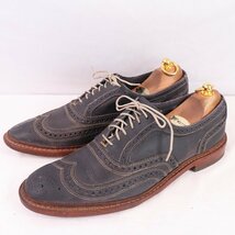 アレンエドモンズ 9 1/2 D ALLEN EDMONDS Neumok USA製 ウィングチップ ブルーグレー メンズ アメリカ靴 中古 古着 ds3868_画像1