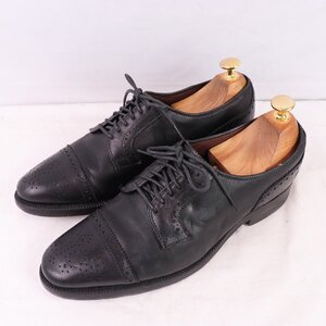 アレンエドモンズ 7 1/2 D ALLEN EDMONDS パンチドキャップ 黒 INDEPENDENCE COLLECTION インディペンデンス ハンコック 中古 ds3870