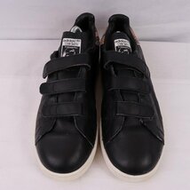 STANSMITH 27.5cm/adidas スタンスミス アディダス スニーカー ベルクロ 黒 ブラック 白 スネーク ヘビ柄 中古 古着 ウイメンズ ad4495_画像3