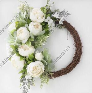  hand made * white ..* artificial flower lease * wall decoration * entranceway lease * ornament * new goods art flower 43cm