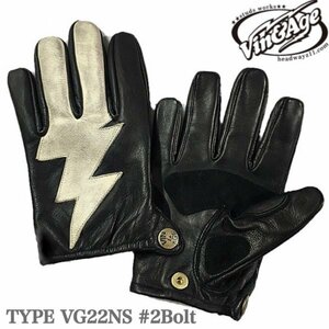 Vin&Age ヴィンアンドエイジ NAUGHTY SHORT GLOVES ナーティー VG22NS #2 BOLT-XL スタッズ無し エイジング加工 ショートグローブ 春夏秋用