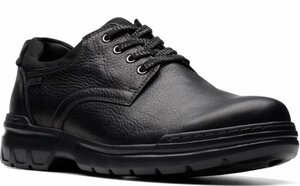 送料無料 CLARKS 26cm ゴアテックス レースアップ ブラック GTX スニーカー ローファー ビジネス レザー オフィス ハイキング XXX1121