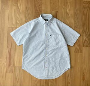 90s poro jeans ralphlauren ストライプシャツ　 半袖シャツ ボタンダウン ボタンダウンシャツ