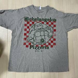 タートルズ　ミケランジェロ　tシャツ 2XL XL相当　ピザ　PIZZA turtles nickelodeon