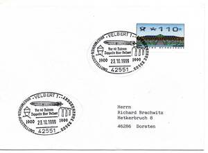 〒【TCE】69306 - ドイツ・１９９９年・ツェッペリンのフェルベルト上空通過６０周年記念・特印