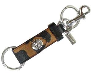  Coach key holder CC974 Leopard print trigger snap bag charm Turn lock key ring * outlet * genuine article * new goods 