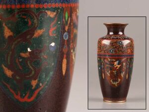 古美術 古七宝 七宝焼 花瓶 時代物 極上品 初だし品 C1045