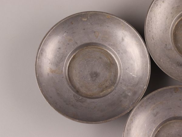 中国古玩唐物煎茶道具古錫造茶托五客在印時代物極上品初だし品