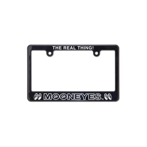 ￥送料一律￥ 126cc以上用 日本 サイズ MOONEYES THE REAL THING! ライセンス プレート フレーム モーターサイクル ブラック 検）