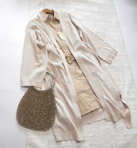 ( postage included! ) JILL STUART Jill Stuart beige cotton Blend long cardigan (.... cotton cardigan easy ...