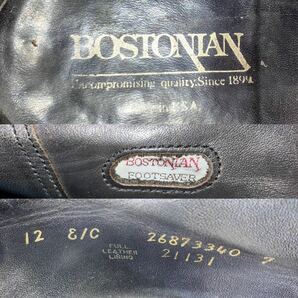 USA製 推定70年代 BOSTONIAN ボストニアン Footsaver ウイングチップ フルブローグ US 12E 30.0-30.5cm前後 ブラック 黒 ヴィンテージの画像10