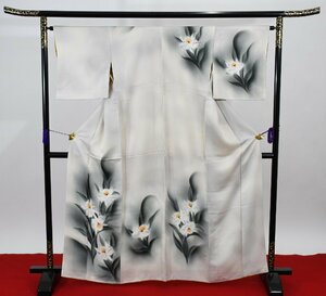 附下訪問着 披露宴 花 手描き リメイク素材 身丈157.5cm 裄丈65cm ★着物 パーティー t‐1489 桜庭呉服店