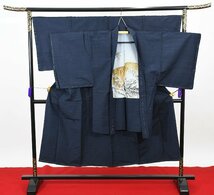 男物 男性用 着物 羽織 紬 無地 虎 Mサイズ アンサンブル 身丈144ｃｍ 裄丈67.5ｃｍ★ 着物 ot-205 桜庭呉服店_画像1