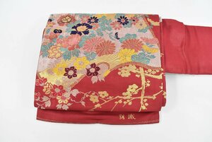 名古屋帯 アンティーク 花 おしゃれ 帯丈322cm ★着物屋 ne-4381 桜庭呉服店